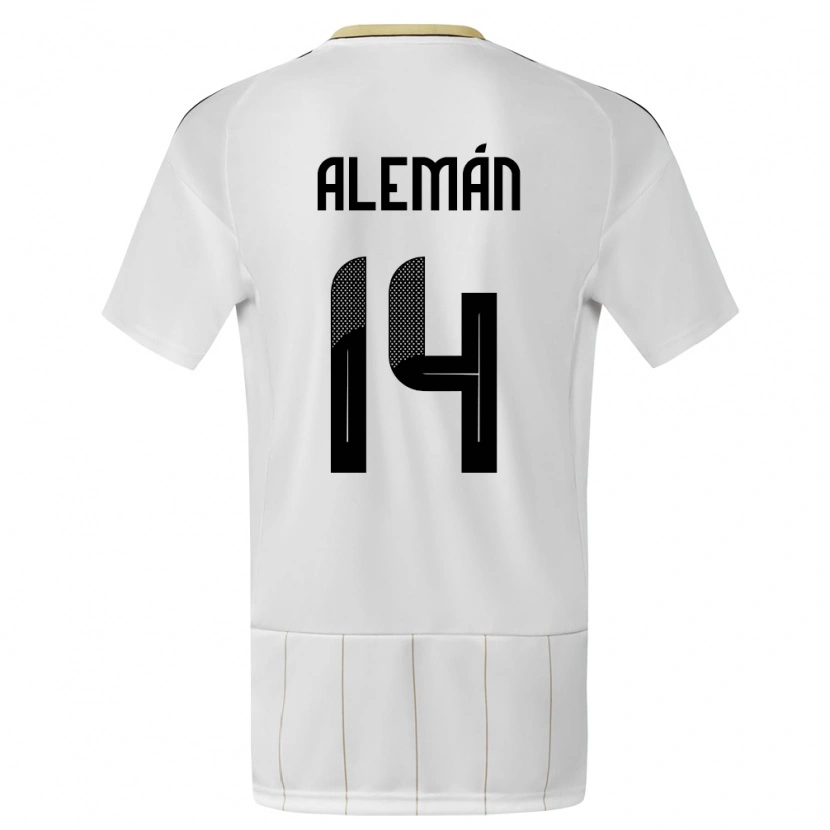 Danxen Kinder Costa Rica Jeremy Alemán #14 Weiß Auswärtstrikot Trikot 24-26 T-Shirt Schweiz
