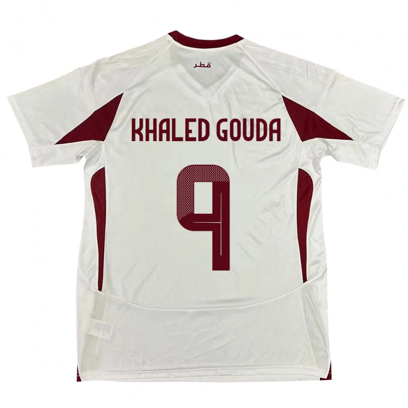Danxen Kinder Katar Mohamed Khaled Gouda #9 Weiß Auswärtstrikot Trikot 24-26 T-Shirt Schweiz