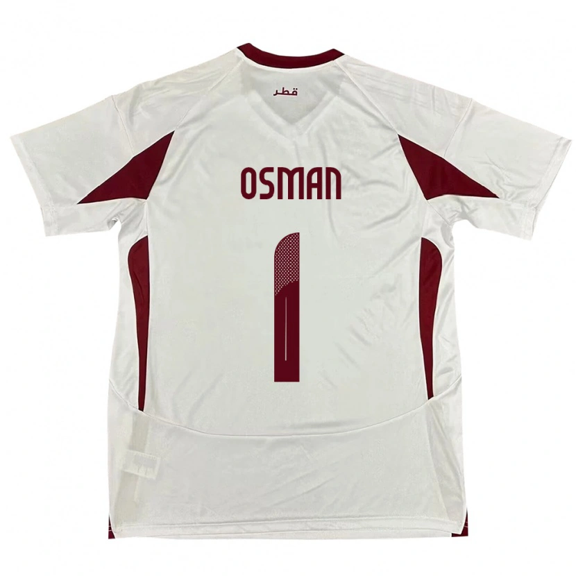 Danxen Kinder Katar Abubaker Osman #1 Weiß Auswärtstrikot Trikot 24-26 T-Shirt Schweiz