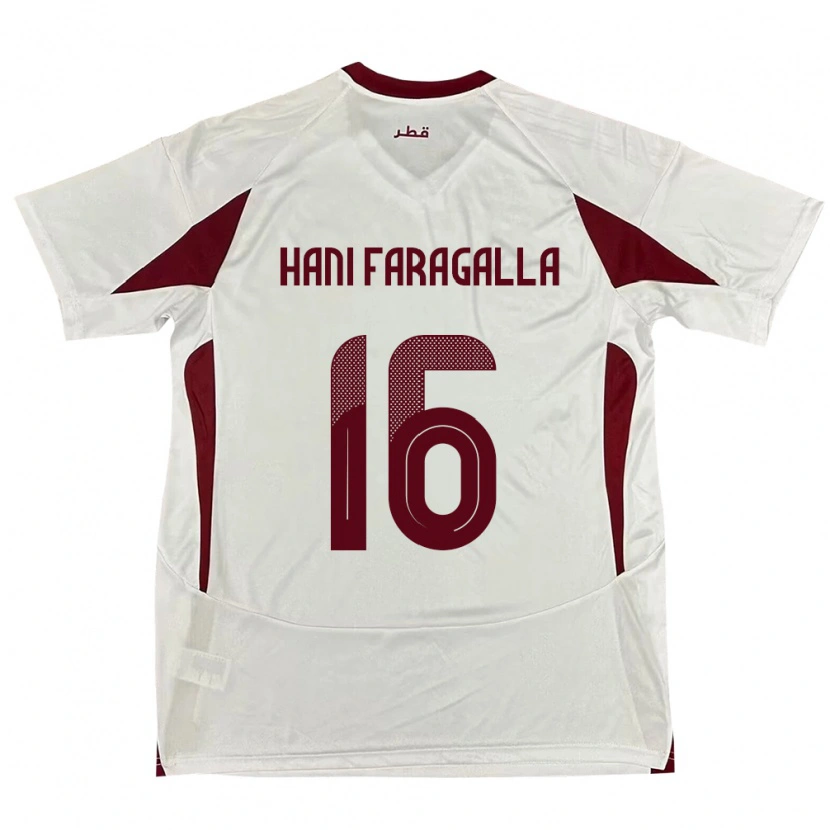 Danxen Kinder Katar Mohamed Hani Faragalla #16 Weiß Auswärtstrikot Trikot 24-26 T-Shirt Schweiz