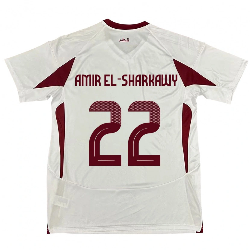 Danxen Kinder Katar Galal Amir El-Sharkawy #22 Weiß Auswärtstrikot Trikot 24-26 T-Shirt Schweiz