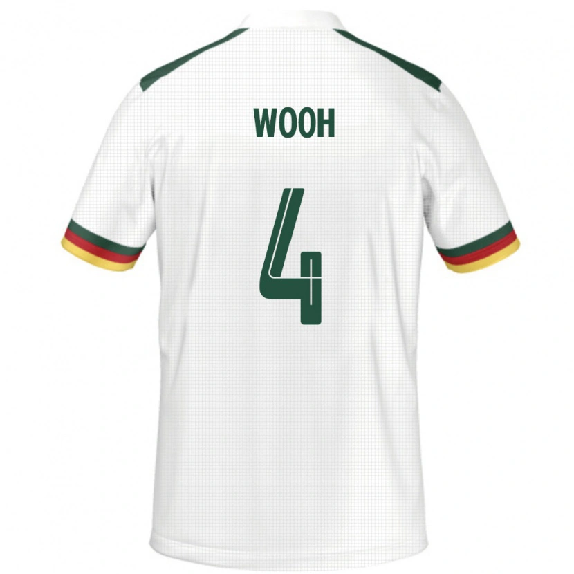 Danxen Kinder Kamerun Christopher Wooh #4 Weiß Auswärtstrikot Trikot 24-26 T-Shirt Schweiz