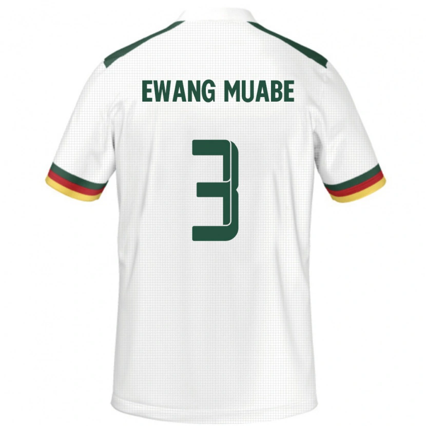 Danxen Kinder Kamerun Ebong Ewang Muabe #3 Weiß Auswärtstrikot Trikot 24-26 T-Shirt Schweiz