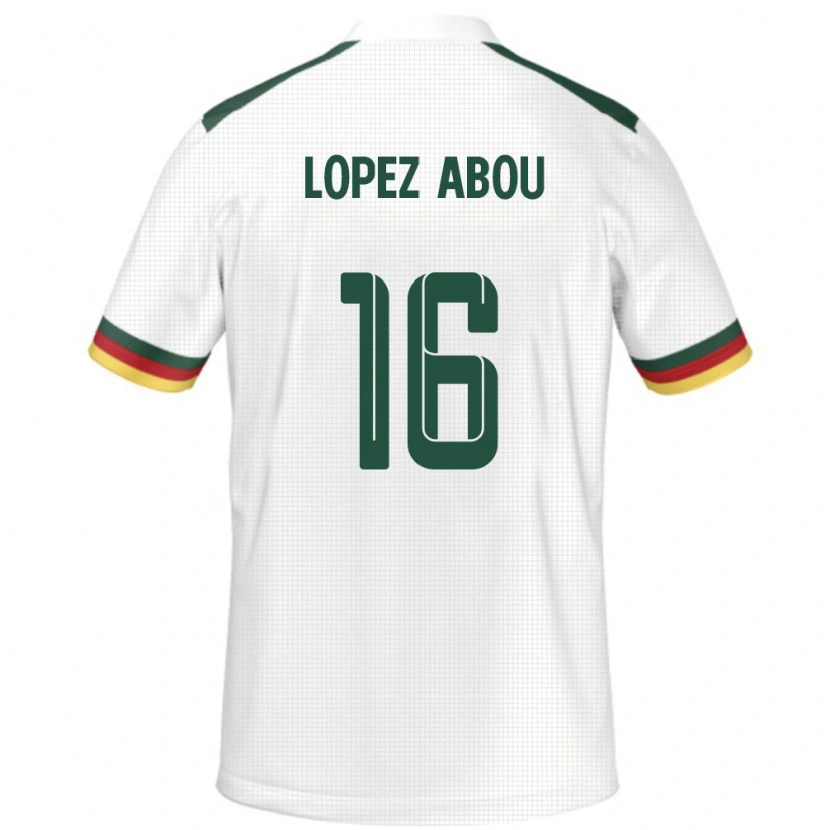 Danxen Kinder Kamerun Junior Lopez Abou #16 Weiß Auswärtstrikot Trikot 24-26 T-Shirt Schweiz