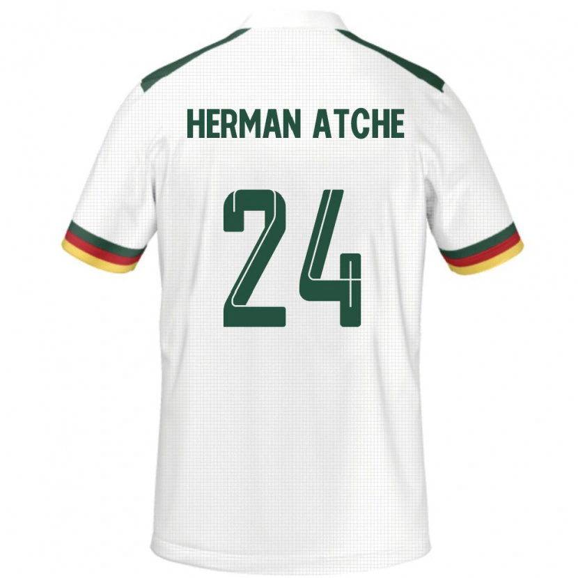 Danxen Kinder Kamerun Miguel Herman Atche #24 Weiß Auswärtstrikot Trikot 24-26 T-Shirt Schweiz