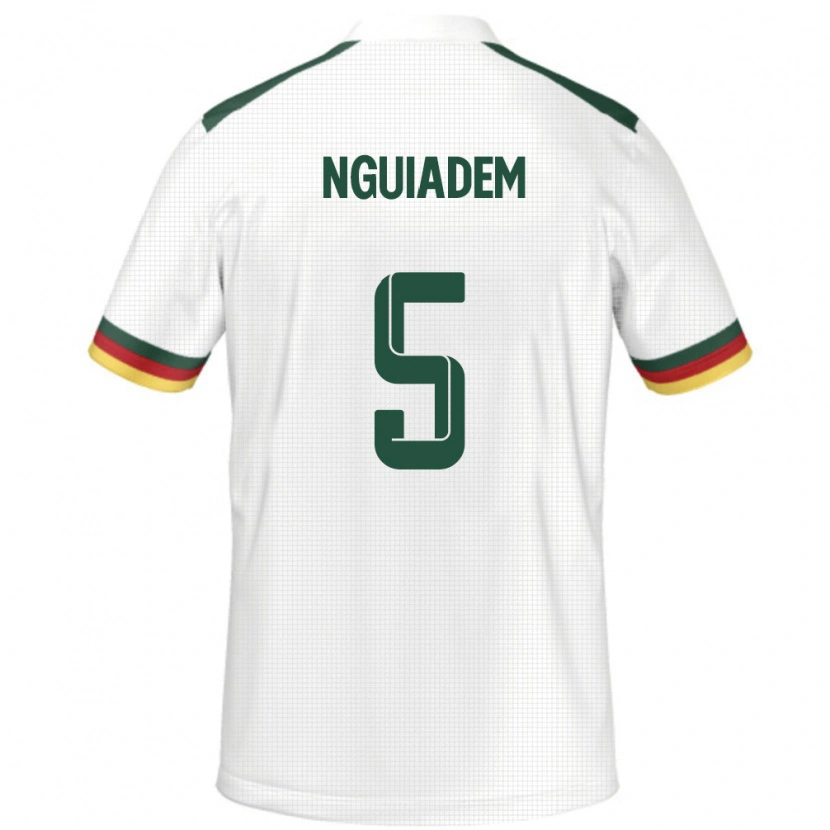 Danxen Kinder Kamerun Annecy Nguiadem #5 Weiß Auswärtstrikot Trikot 24-26 T-Shirt Schweiz