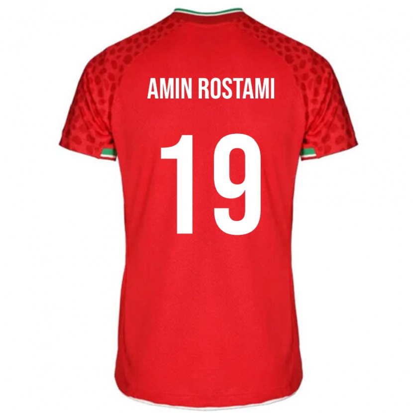 Danxen Kinder Iran Mohammad Amin Rostami #19 Rot Auswärtstrikot Trikot 24-26 T-Shirt Schweiz
