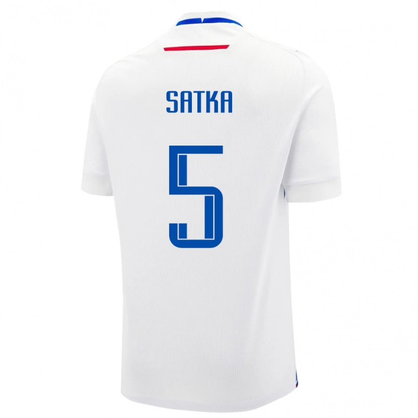 Danxen Kinder Slowakei Lubomir Satka #5 Weiß Auswärtstrikot Trikot 24-26 T-Shirt Schweiz