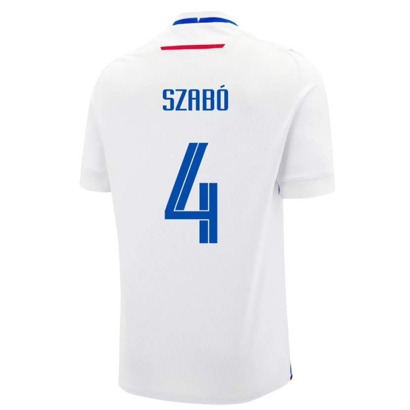 Danxen Kinder Slowakei Bence Szabó #4 Weiß Auswärtstrikot Trikot 24-26 T-Shirt Schweiz