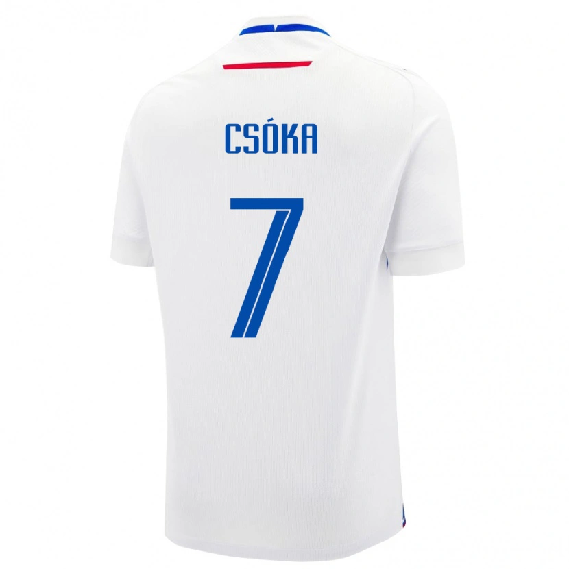 Danxen Kinder Slowakei Bálint Csóka #7 Weiß Auswärtstrikot Trikot 24-26 T-Shirt Schweiz