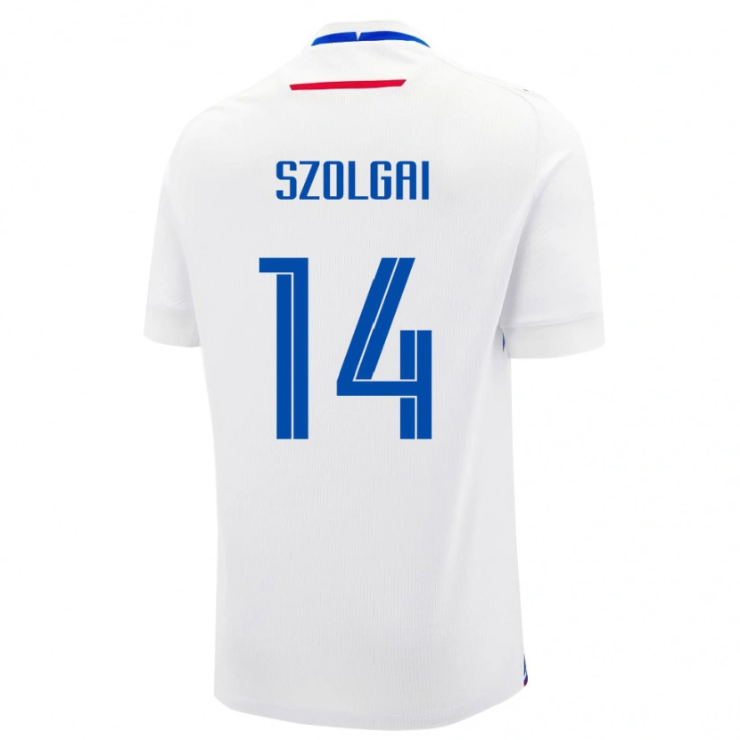 Danxen Kinder Slowakei Mate Szolgai #14 Weiß Auswärtstrikot Trikot 24-26 T-Shirt Schweiz