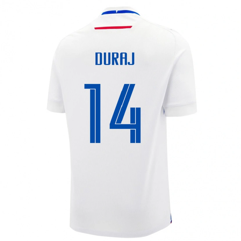Danxen Kinder Slowakei Michal Duraj #14 Weiß Auswärtstrikot Trikot 24-26 T-Shirt Schweiz