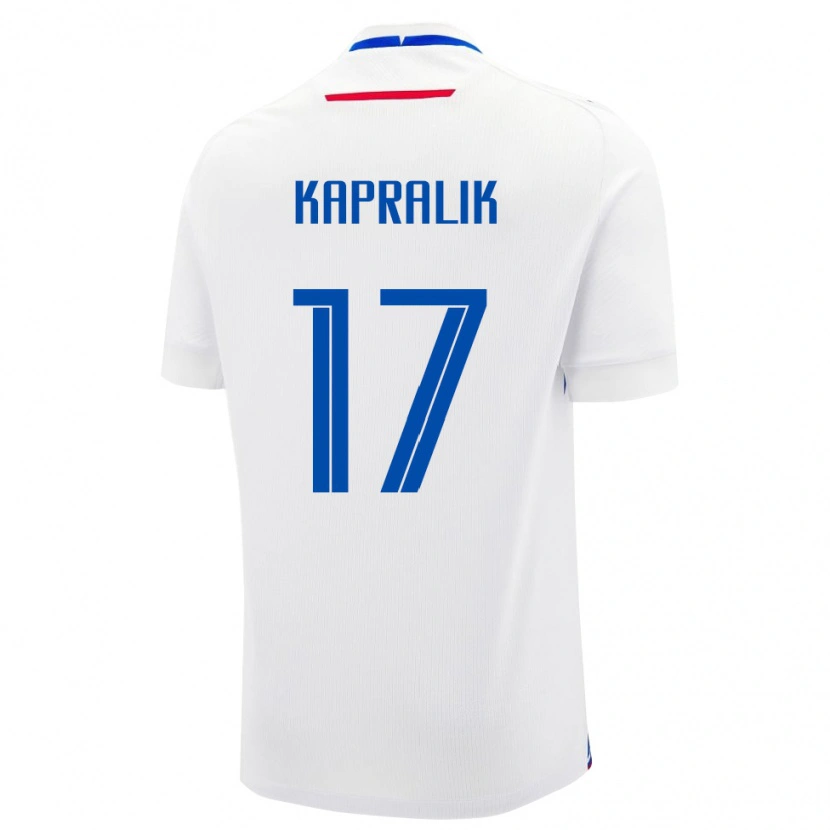Danxen Kinder Slowakei Adrian Kapralik #17 Weiß Auswärtstrikot Trikot 24-26 T-Shirt Schweiz