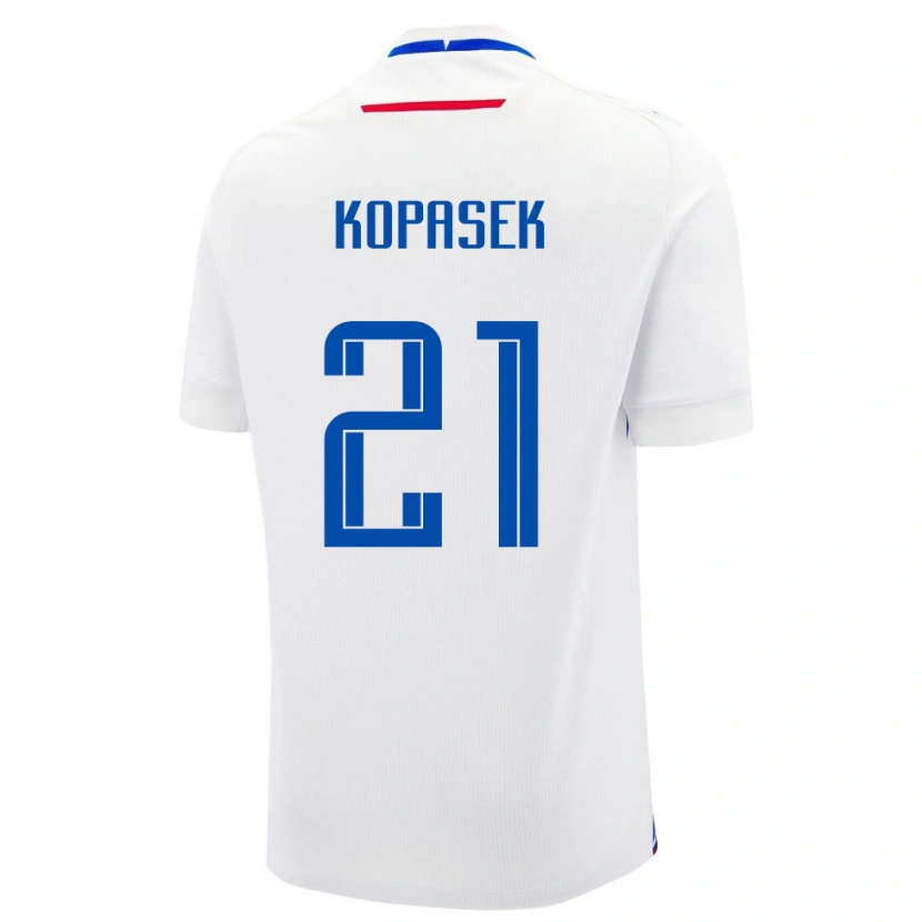 Danxen Kinder Slowakei Samuel Kopasek #21 Weiß Auswärtstrikot Trikot 24-26 T-Shirt Schweiz