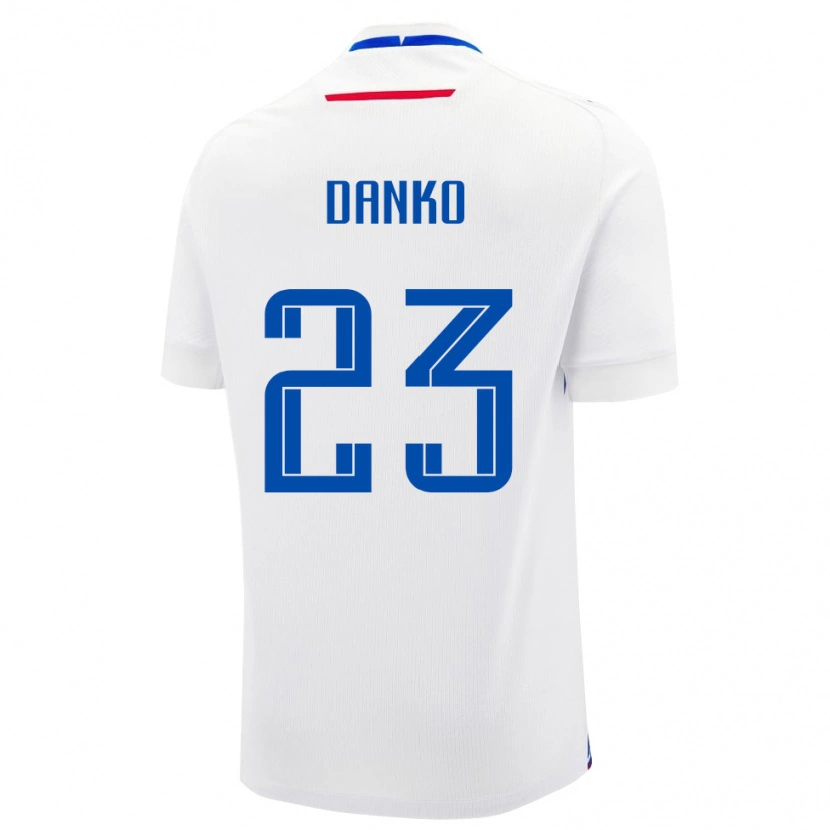 Danxen Kinder Slowakei Adam Danko #23 Weiß Auswärtstrikot Trikot 24-26 T-Shirt Schweiz