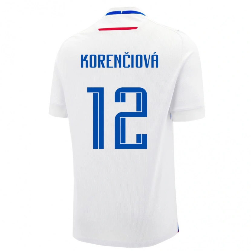 Danxen Kinder Slowakei Mária Korenčiová #12 Weiß Auswärtstrikot Trikot 24-26 T-Shirt Schweiz