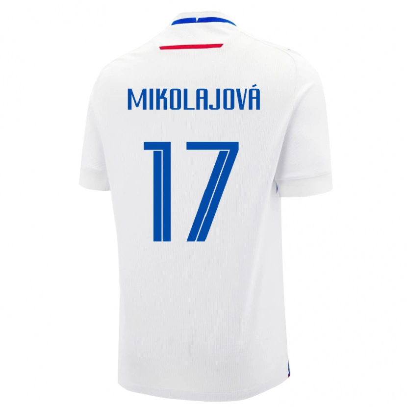 Danxen Kinder Slowakei Mária Mikolajová #17 Weiß Auswärtstrikot Trikot 24-26 T-Shirt Schweiz