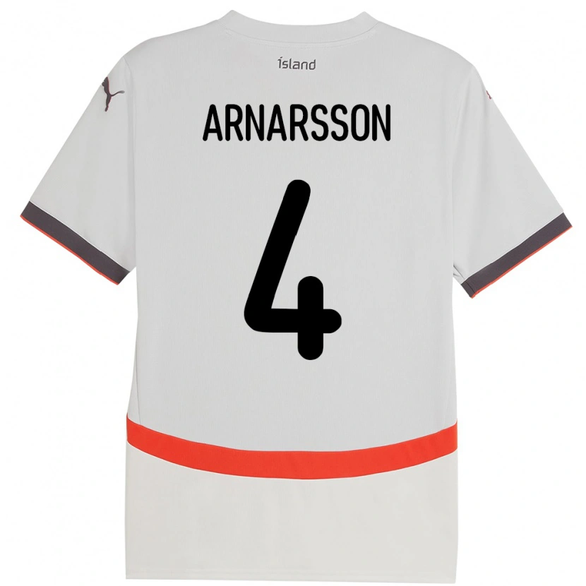 Danxen Kinder Island Ásbjörn Líndal Arnarsson #4 Weiß Auswärtstrikot Trikot 24-26 T-Shirt Schweiz