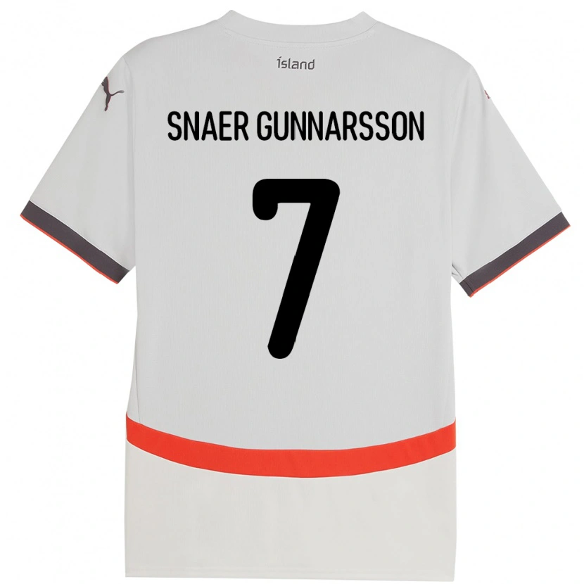 Danxen Kinder Island Gabríel Snaer Gunnarsson #7 Weiß Auswärtstrikot Trikot 24-26 T-Shirt Schweiz