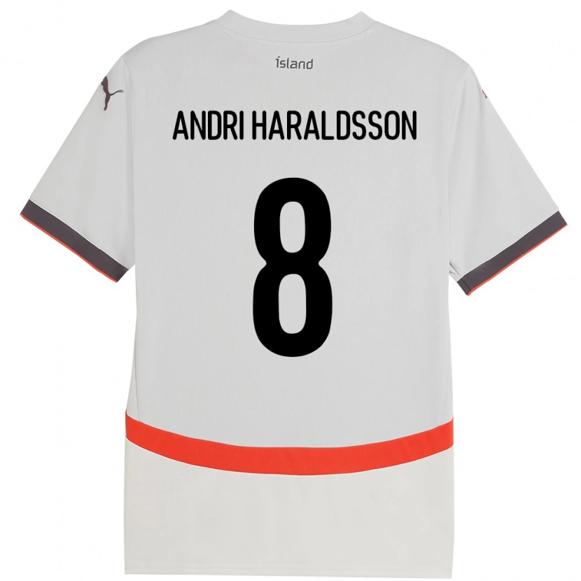 Danxen Kinder Island Haukur Andri Haraldsson #8 Weiß Auswärtstrikot Trikot 24-26 T-Shirt Schweiz