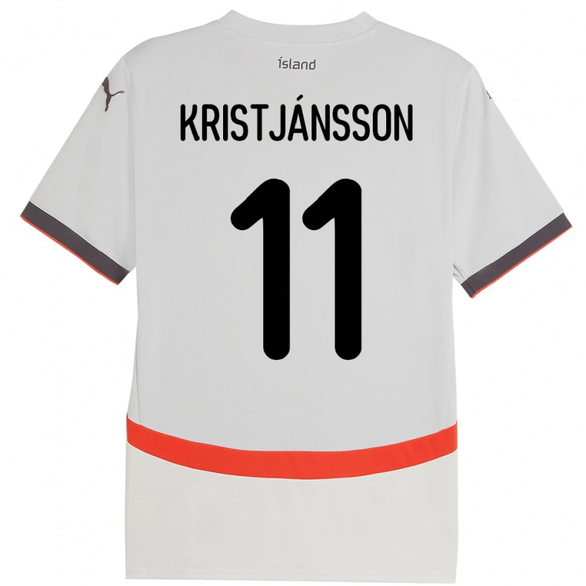 Danxen Kinder Island Tómas Óli Kristjánsson #11 Weiß Auswärtstrikot Trikot 24-26 T-Shirt Schweiz