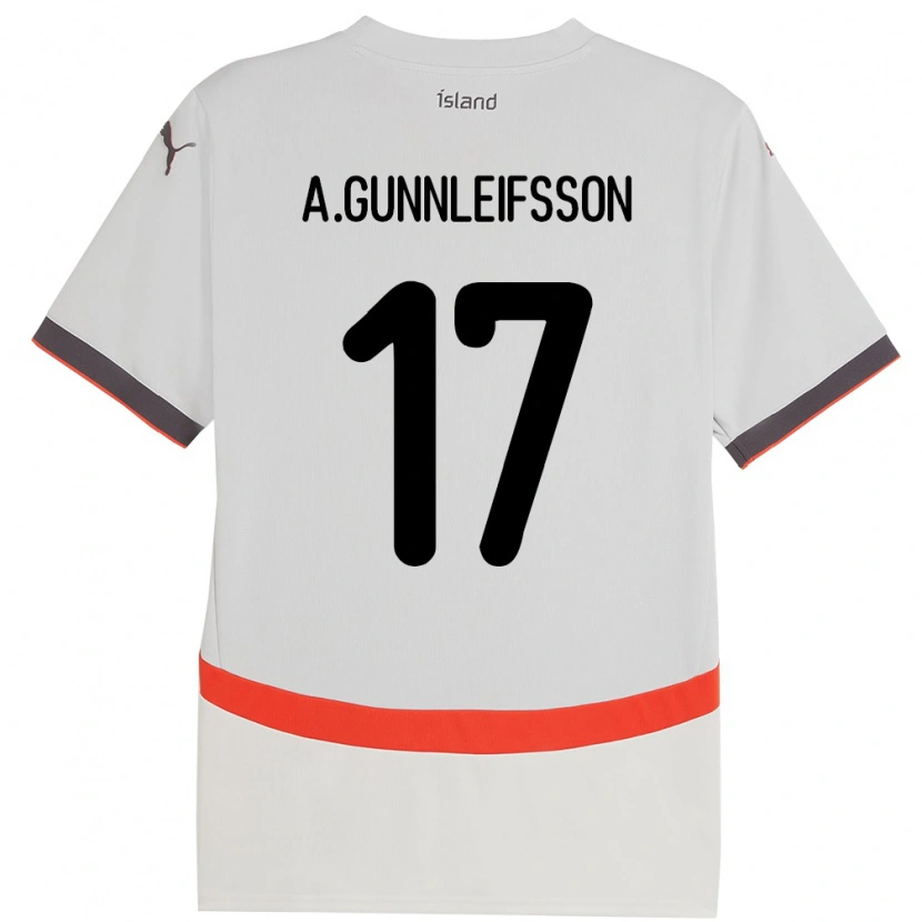 Danxen Kinder Island Arnar Bjarki Gunnleifsson #17 Weiß Auswärtstrikot Trikot 24-26 T-Shirt Schweiz