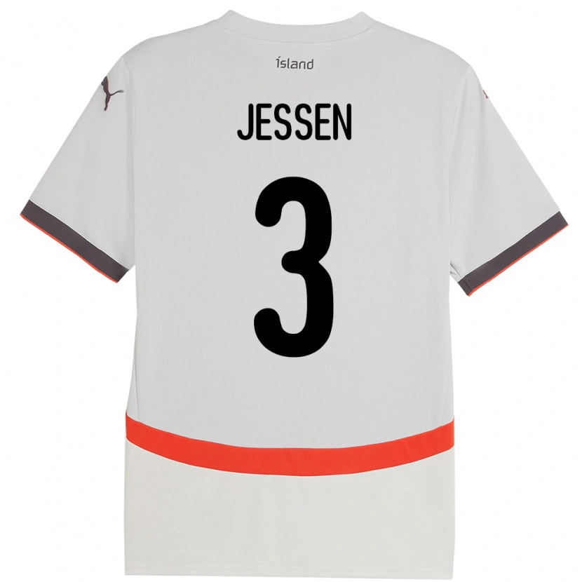 Danxen Kinder Island Sandra Jessen #3 Weiß Auswärtstrikot Trikot 24-26 T-Shirt Schweiz
