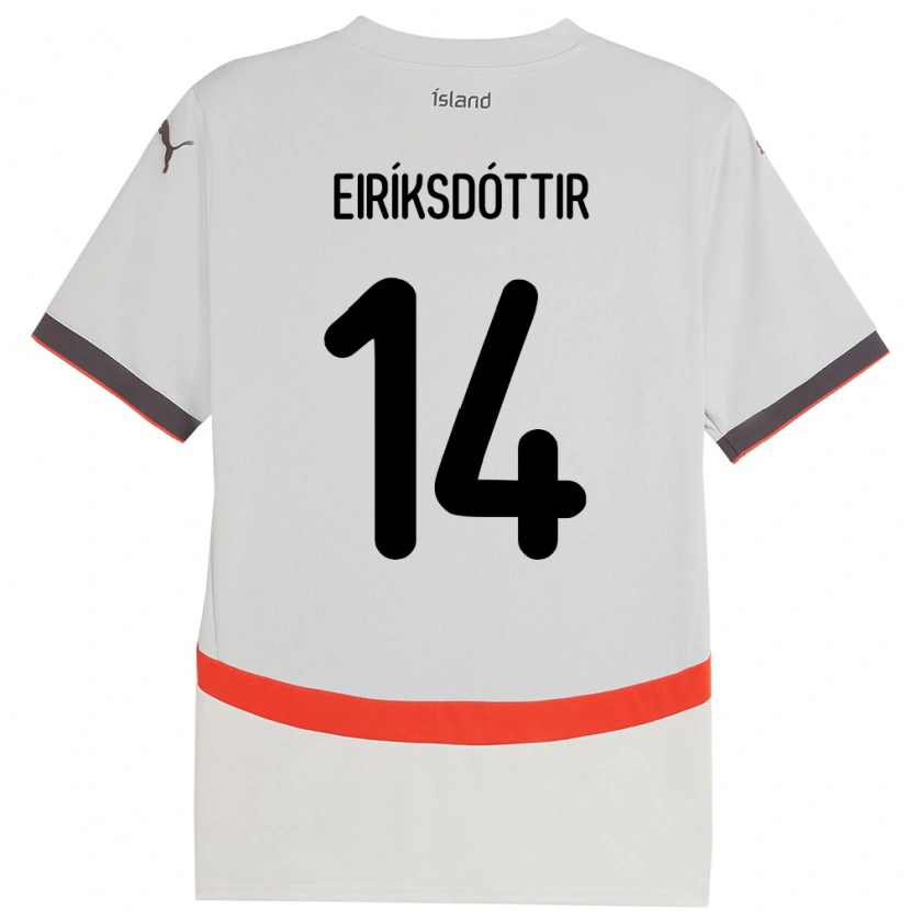 Danxen Kinder Island Hlín Eiríksdóttir #14 Weiß Auswärtstrikot Trikot 24-26 T-Shirt Schweiz