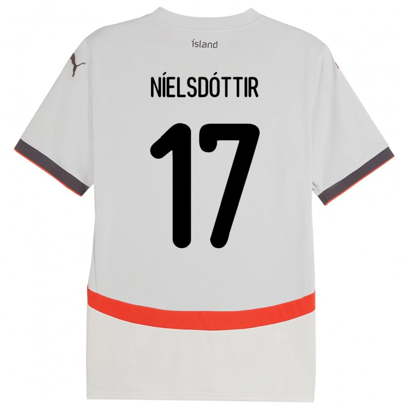 Danxen Kinder Island Bryndís Arna Níelsdóttir #17 Weiß Auswärtstrikot Trikot 24-26 T-Shirt Schweiz
