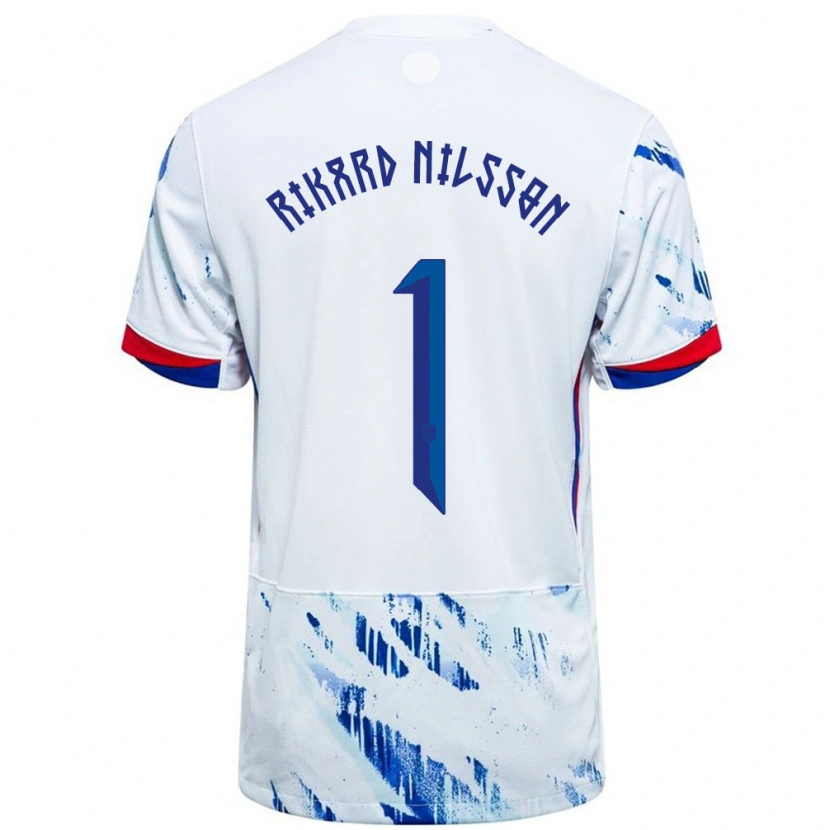 Danxen Kinder Norwegen Oskar Rikard Nilsson #1 Weiß Blau Auswärtstrikot Trikot 24-26 T-Shirt Schweiz