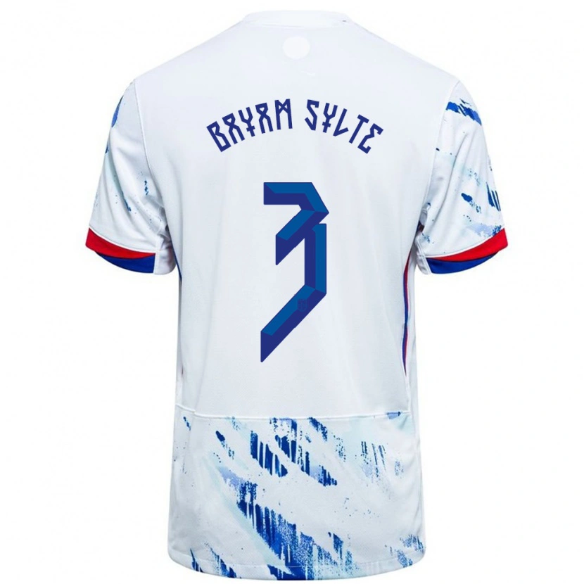 Danxen Kinder Norwegen Daniel Bayam Sylte #3 Weiß Blau Auswärtstrikot Trikot 24-26 T-Shirt Schweiz