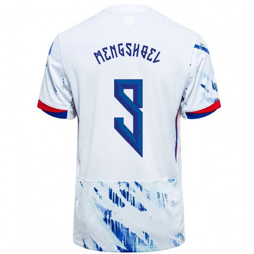Danxen Kinder Norwegen Olav Dobloug Mengshoel #9 Weiß Blau Auswärtstrikot Trikot 24-26 T-Shirt Schweiz