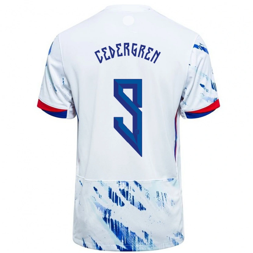 Danxen Kinder Norwegen Abel Cedergren #9 Weiß Blau Auswärtstrikot Trikot 24-26 T-Shirt Schweiz