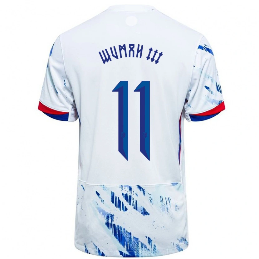 Danxen Kinder Norwegen Edward Wumah Iii #11 Weiß Blau Auswärtstrikot Trikot 24-26 T-Shirt Schweiz