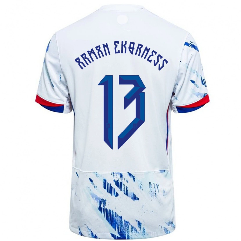 Danxen Kinder Norwegen Karsten Arman Ekorness #13 Weiß Blau Auswärtstrikot Trikot 24-26 T-Shirt Schweiz
