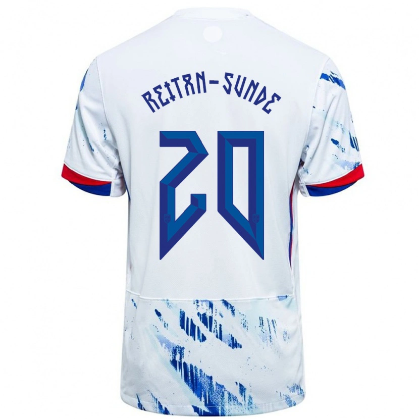 Danxen Kinder Norwegen Jesper Reitan-Sunde #20 Weiß Blau Auswärtstrikot Trikot 24-26 T-Shirt Schweiz