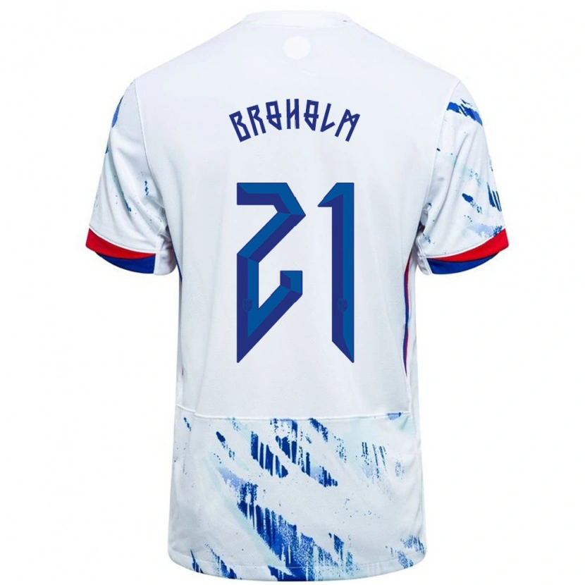 Danxen Kinder Norwegen Marius Broholm #21 Weiß Blau Auswärtstrikot Trikot 24-26 T-Shirt Schweiz
