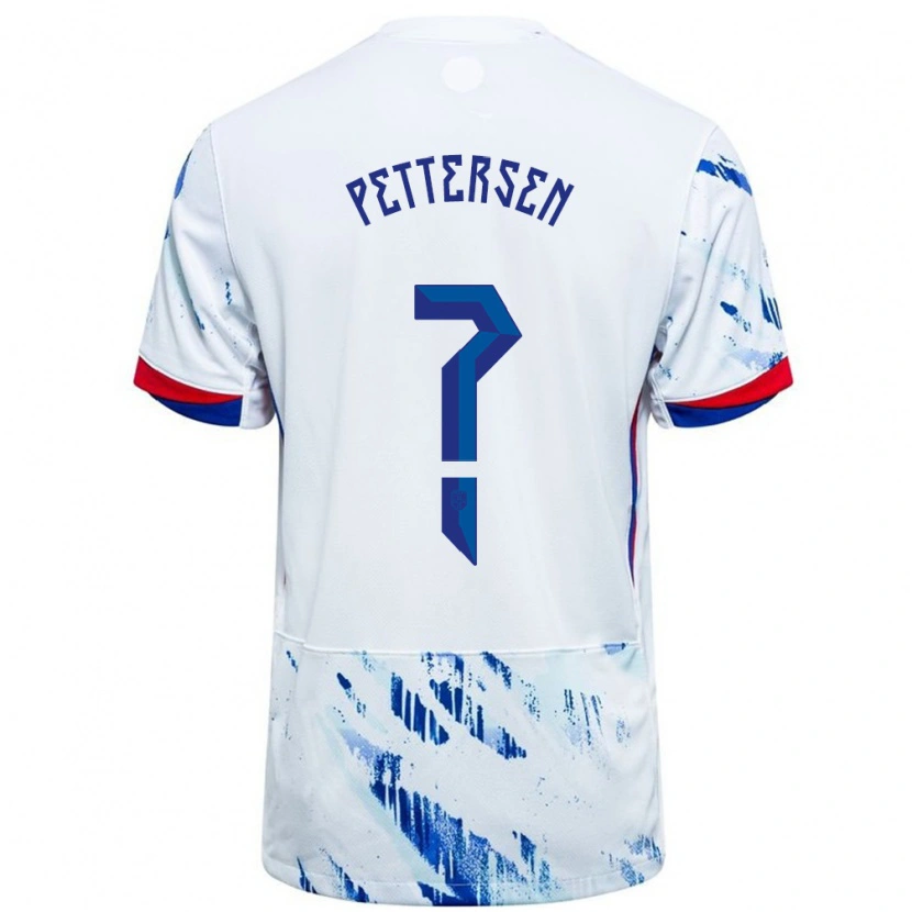 Danxen Kinder Norwegen Guro Pettersen #0 Weiß Blau Auswärtstrikot Trikot 24-26 T-Shirt Schweiz