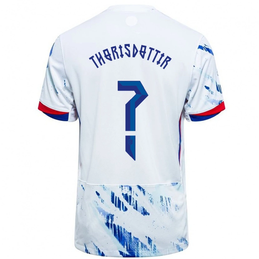 Danxen Kinder Norwegen Maria Thorisdottir #0 Weiß Blau Auswärtstrikot Trikot 24-26 T-Shirt Schweiz
