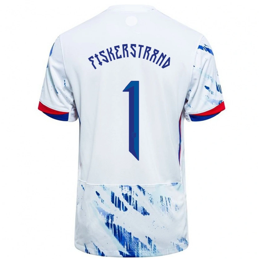 Danxen Kinder Norwegen Cecilie Fiskerstrand #1 Weiß Blau Auswärtstrikot Trikot 24-26 T-Shirt Schweiz