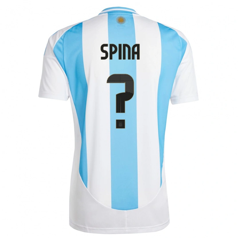 Danxen Herren Argentinien Gerónimo Spina #0 Weiß Blau Heimtrikot Trikot 24-26 T-Shirt Schweiz