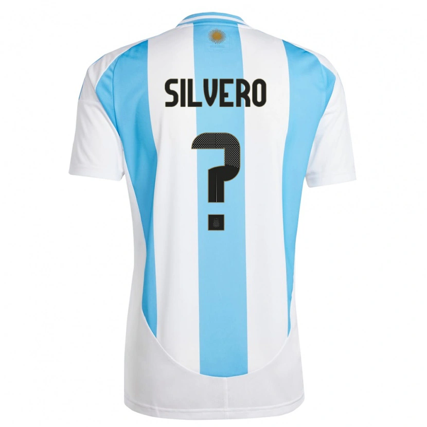 Danxen Herren Argentinien Thiago Silvero #0 Weiß Blau Heimtrikot Trikot 24-26 T-Shirt Schweiz