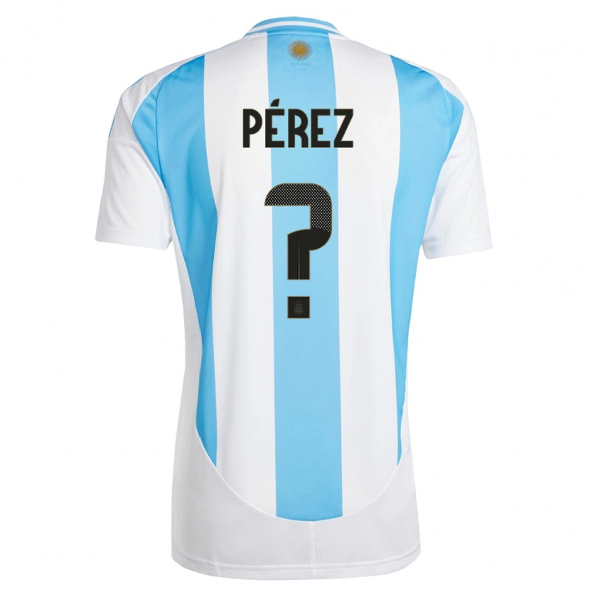 Danxen Herren Argentinien Tomás Pérez #0 Weiß Blau Heimtrikot Trikot 24-26 T-Shirt Schweiz