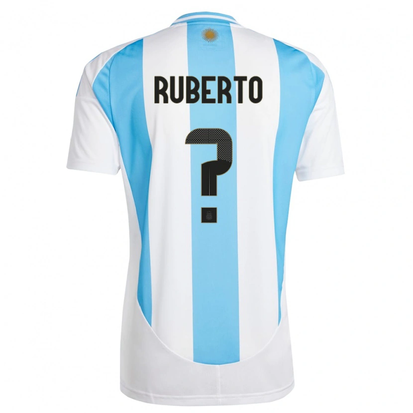 Danxen Herren Argentinien Agustín Ruberto #0 Weiß Blau Heimtrikot Trikot 24-26 T-Shirt Schweiz