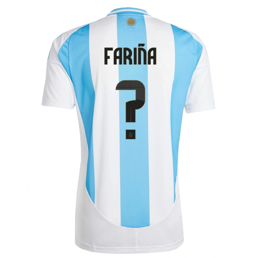 Danxen Herren Argentinien Benjamín Fariña #0 Weiß Blau Heimtrikot Trikot 24-26 T-Shirt Schweiz