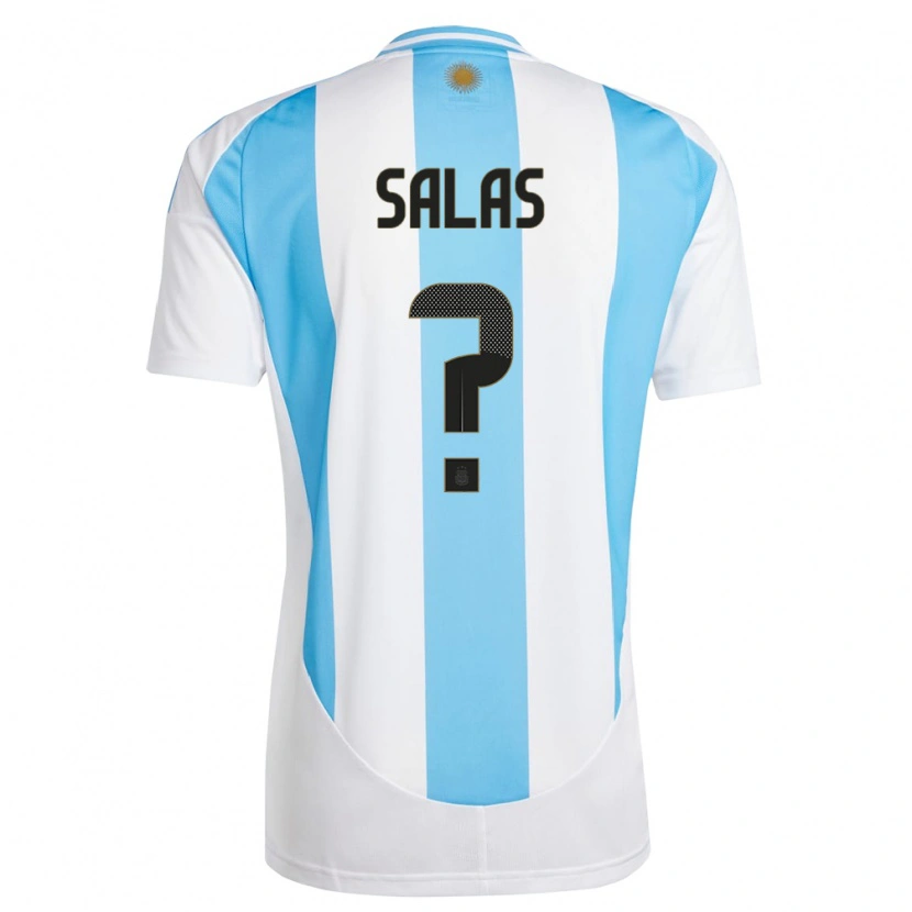 Danxen Herren Argentinien Joaquin Salas #0 Weiß Blau Heimtrikot Trikot 24-26 T-Shirt Schweiz