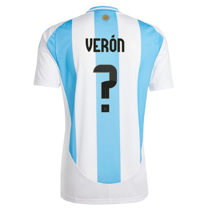 Danxen Herren Argentinien Álex Verón #0 Weiß Blau Heimtrikot Trikot 24-26 T-Shirt Schweiz