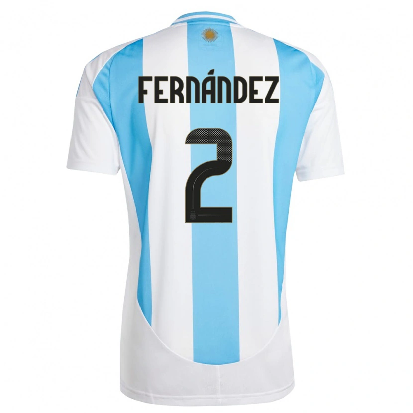 Danxen Herren Argentinien Damián Fernández #2 Weiß Blau Heimtrikot Trikot 24-26 T-Shirt Schweiz