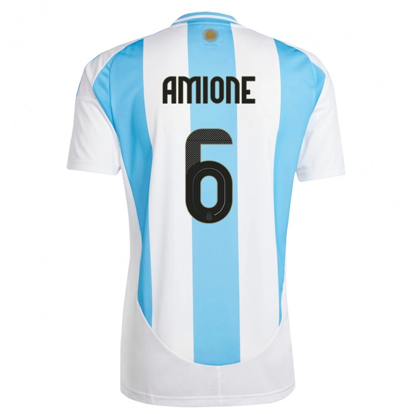 Danxen Herren Argentinien Bruno Amione #6 Weiß Blau Heimtrikot Trikot 24-26 T-Shirt Schweiz