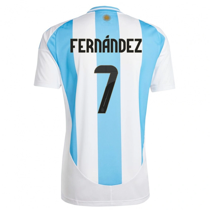 Danxen Herren Argentinien Thiago Fernández #7 Weiß Blau Heimtrikot Trikot 24-26 T-Shirt Schweiz